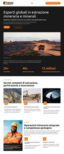 Layout Del Sito Web Per Società Mineraria Industriale