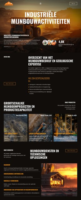 Zware Industrie Mijnbouw Sjabloon Voor Één Pagina