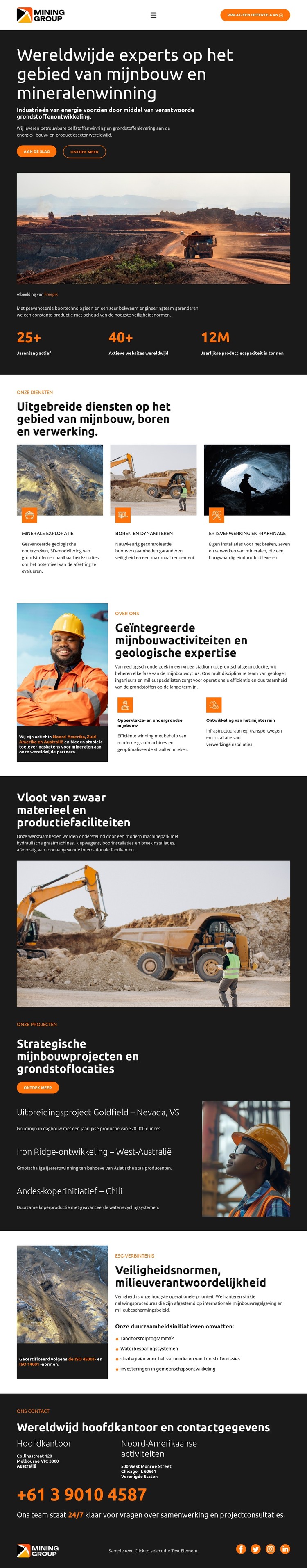 Industriële mijnbouwonderneming CSS-sjabloon