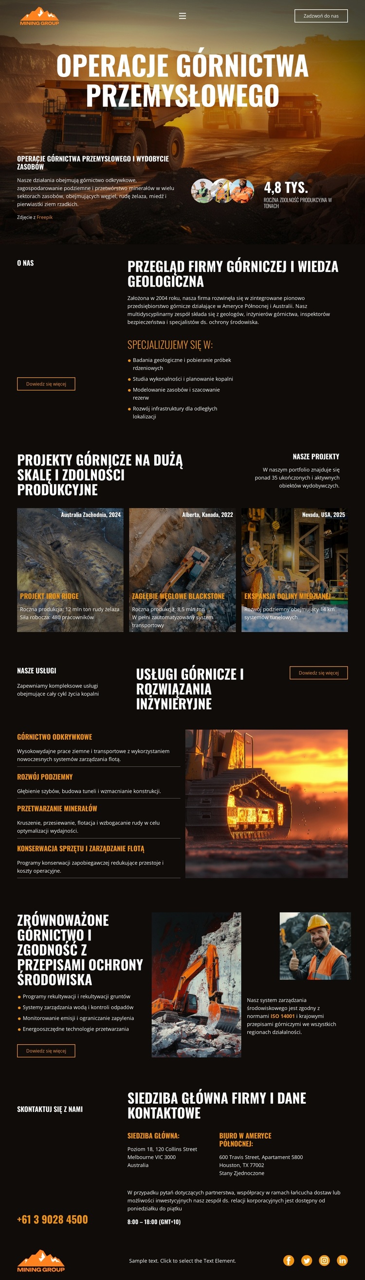 Górnictwo przemysłu ciężkiego Motyw WordPress