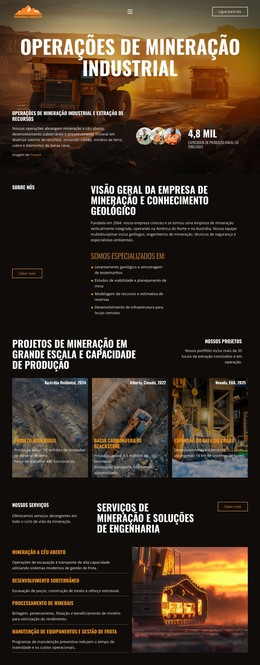 Site HTML Para Indústria Pesada Mineração