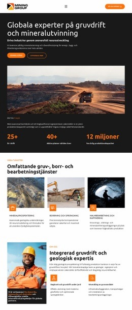 Webbplatslayout För Industriellt Gruvföretag