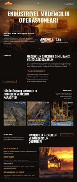 Ağır Sanayi Madencilik Için HTML Sitesi
