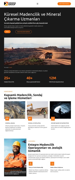 Endüstriyel Madencilik Şirketi - Profesyonel WordPress Teması