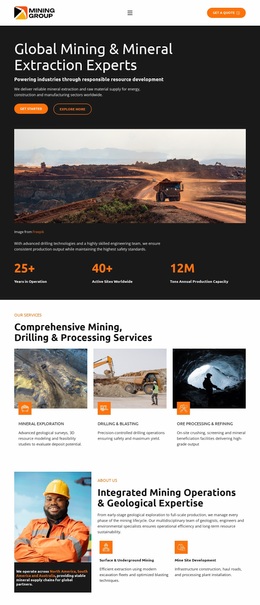 Free Web Design For Industrial Mining Company