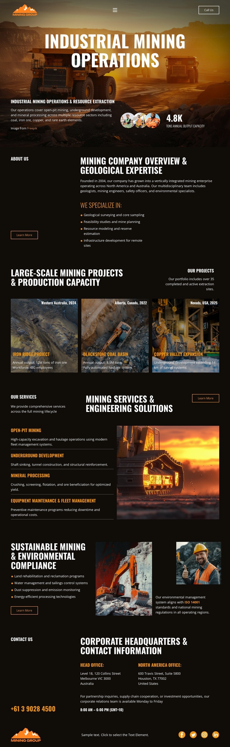 Heavy Industry Mining Website Template