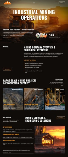 Heavy Industry Mining - Best Free WordPress Theme