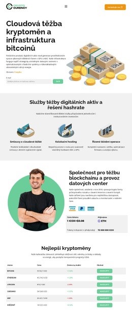 Moderní Těžba Kryptoměn Šablona HTML