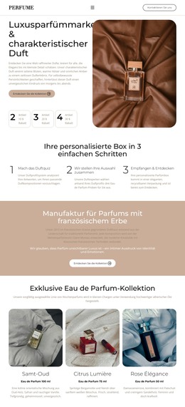 Elegantes Eau de Parfum HTML-Vorlagen