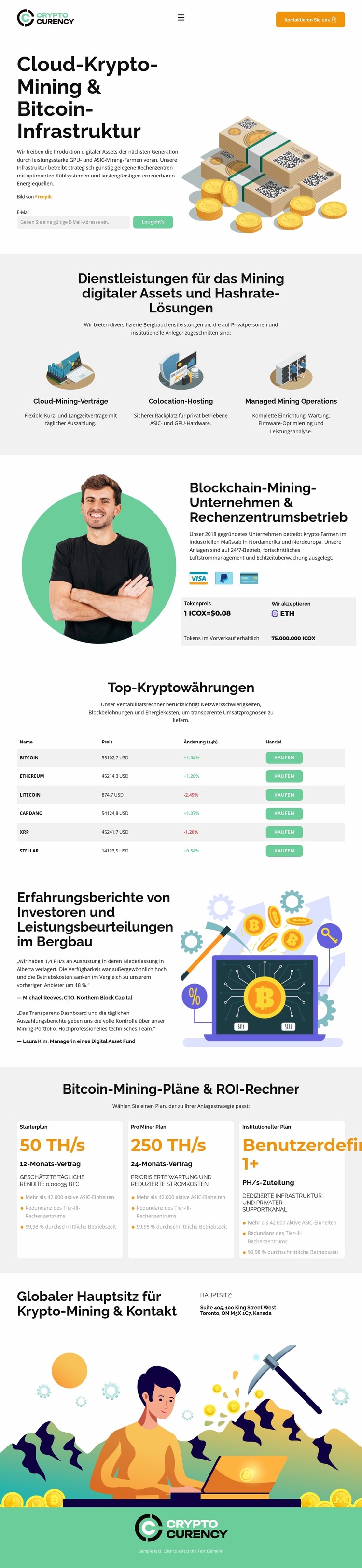 Modernes Krypto-Mining Joomla Vorlage