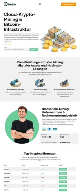 Modernes Krypto-Mining - Zielseitenvorlage