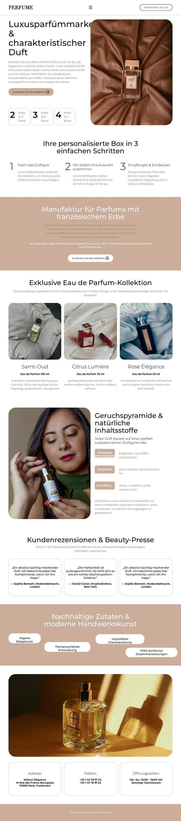 Elegantes Eau de Parfum WordPress-Theme