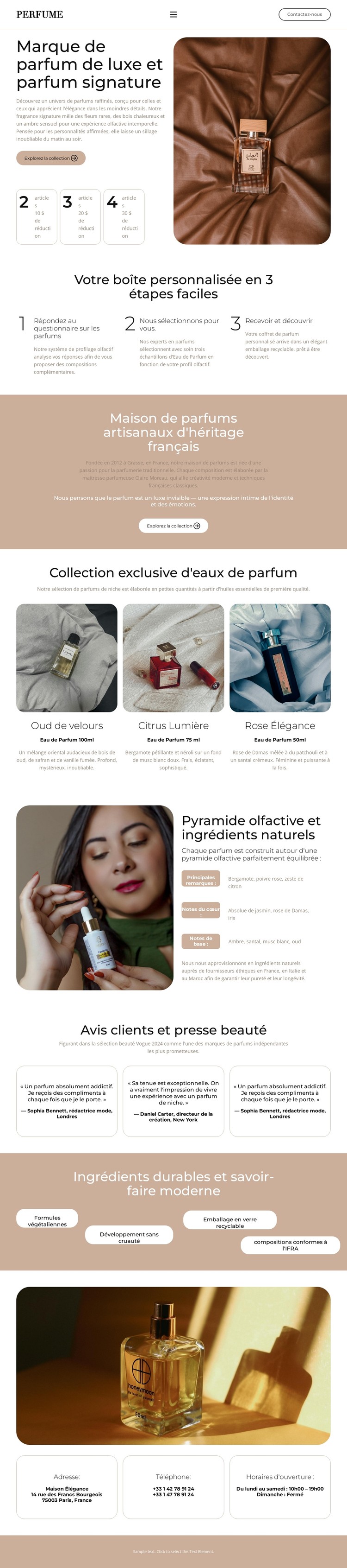 Eau de Parfum Élégante Modèle CSS