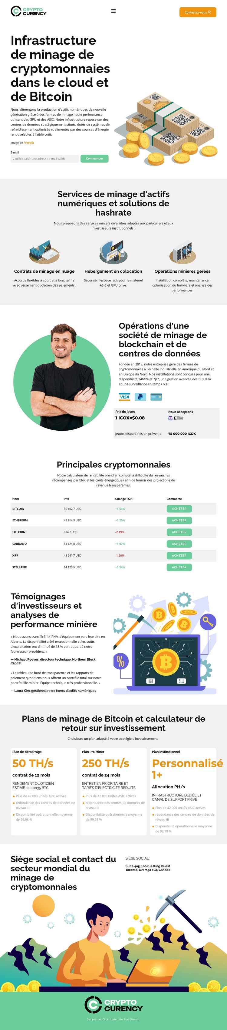Minage de cryptomonnaies moderne Modèle HTML