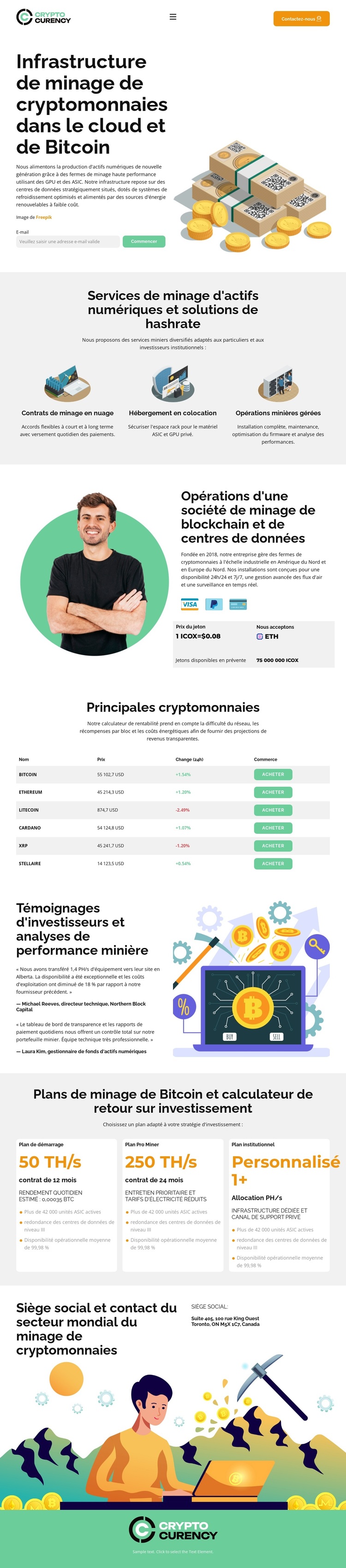 Minage de cryptomonnaies moderne Thème WordPress