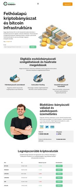 Modern kriptovaluta-bányászat Weboldal sablonok