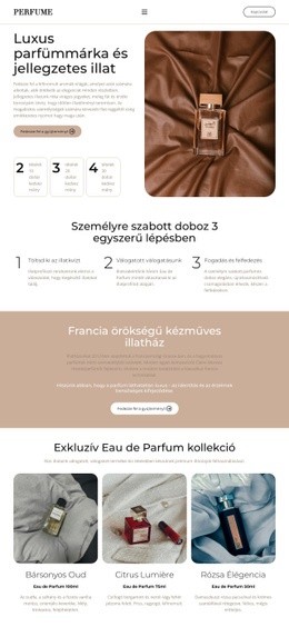Elegáns Eau de Parfum Weboldal sablonok