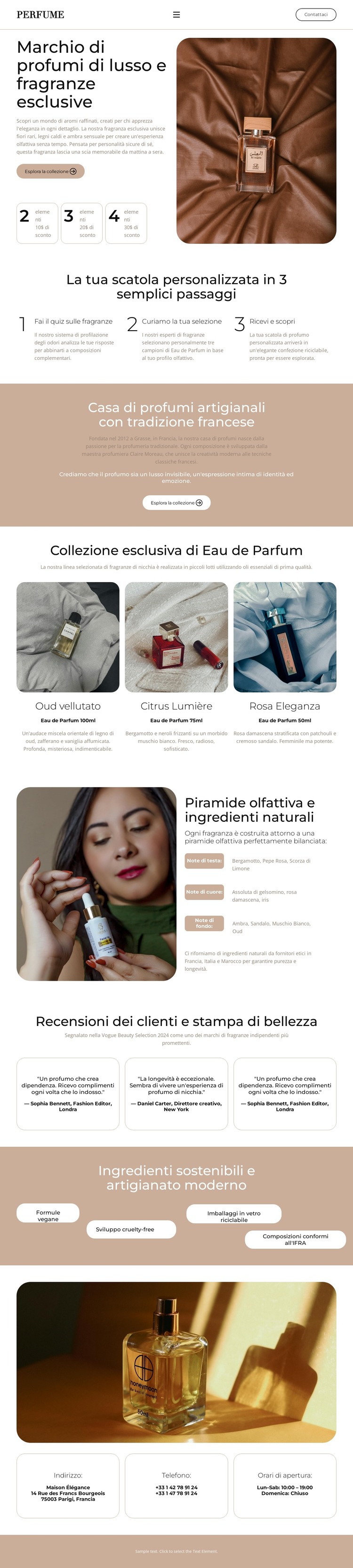 Elegante Eau de Parfum Modello HTML
