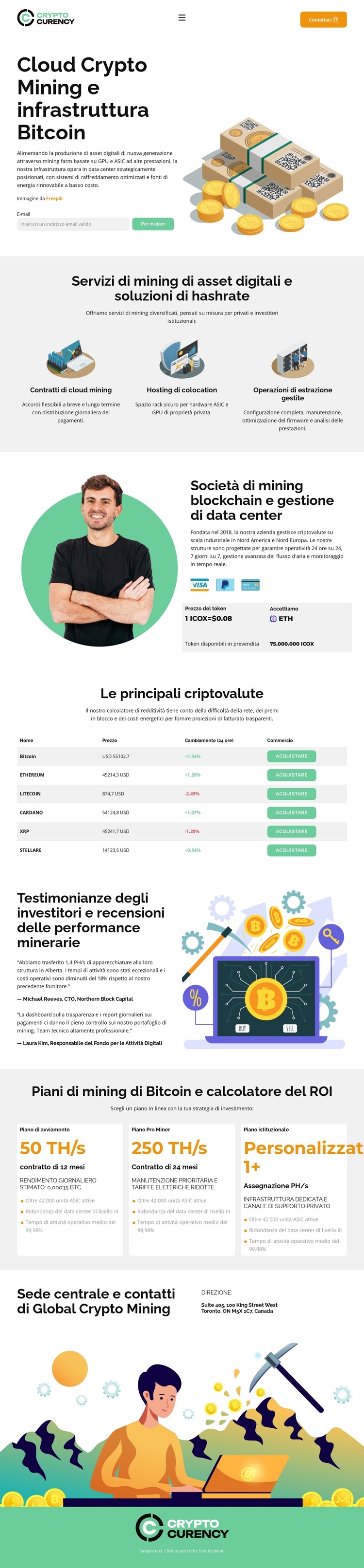 Mining di criptovalute moderno Tema WordPress