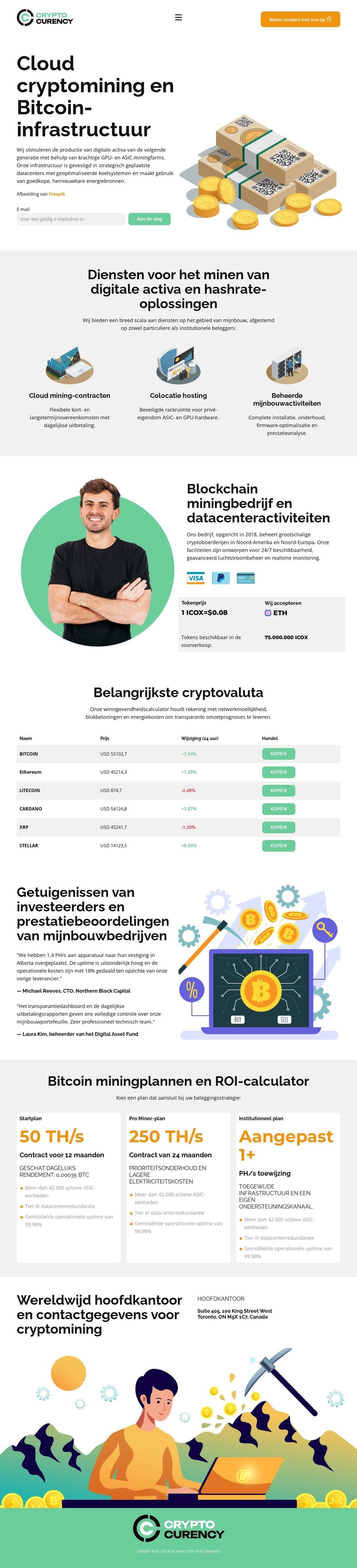 Moderne cryptomining HTML-sjabloon