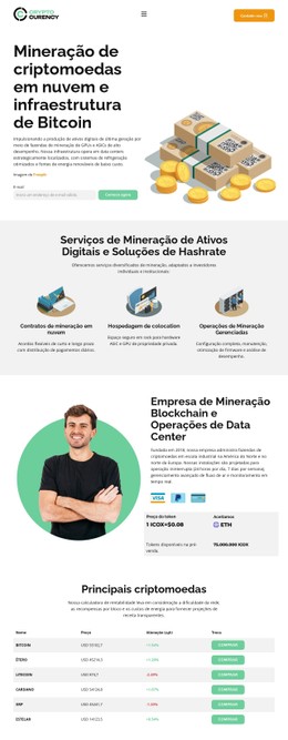 Mineração De Criptomoedas Moderna Modelo Limpo E Minimalista
