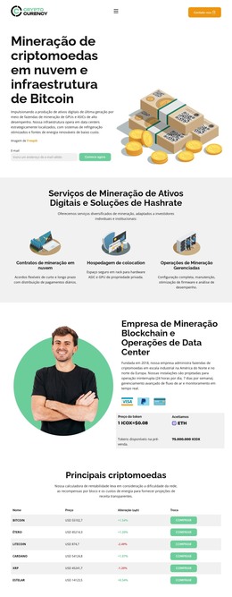 Mineração de criptomoedas moderna Modelos HTML