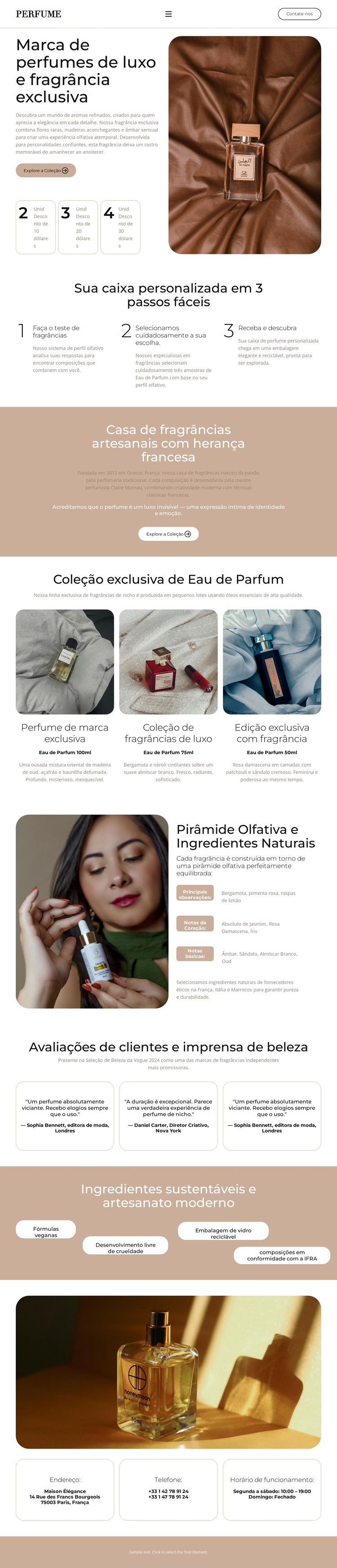 Eau de Parfum Elegante Modelo de site