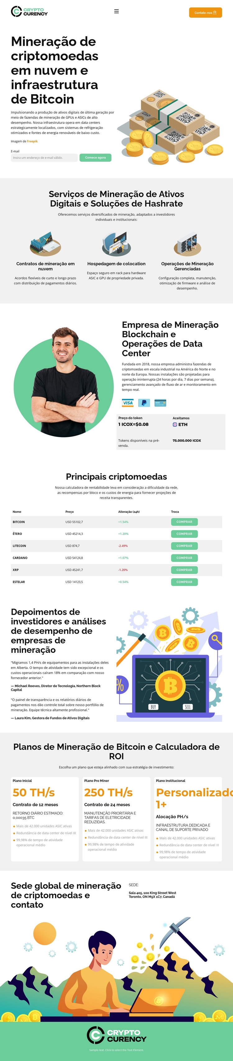 Mineração de criptomoedas moderna Tema WordPress