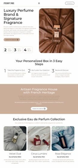 Elegant Eau de Parfum Web Page Designs