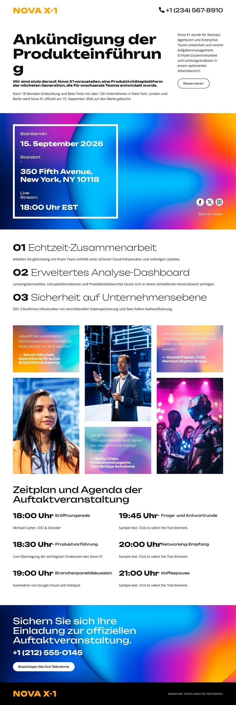 Veranstaltungs- und Unternehmensankündigung Vorlage