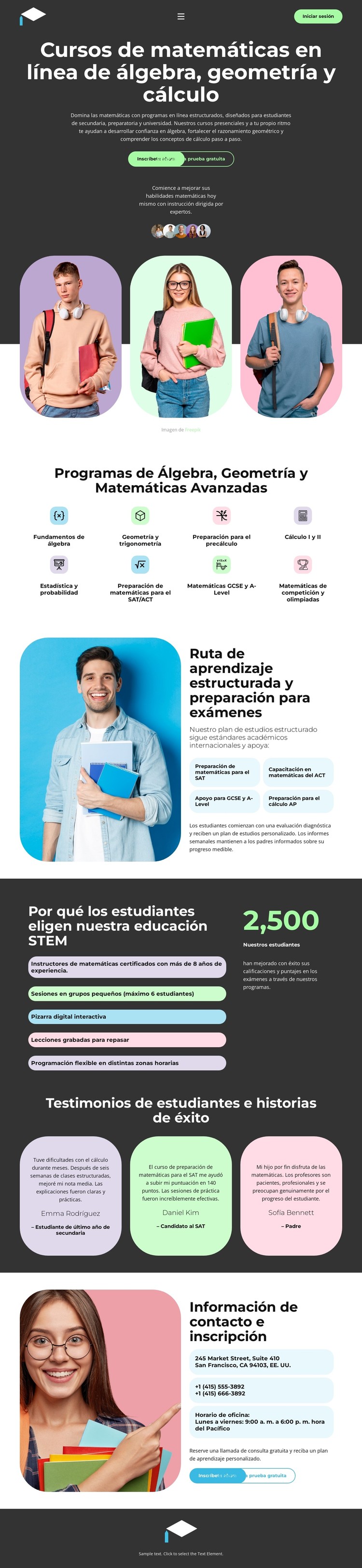 Educación Matemática Profesional Plantilla CSS