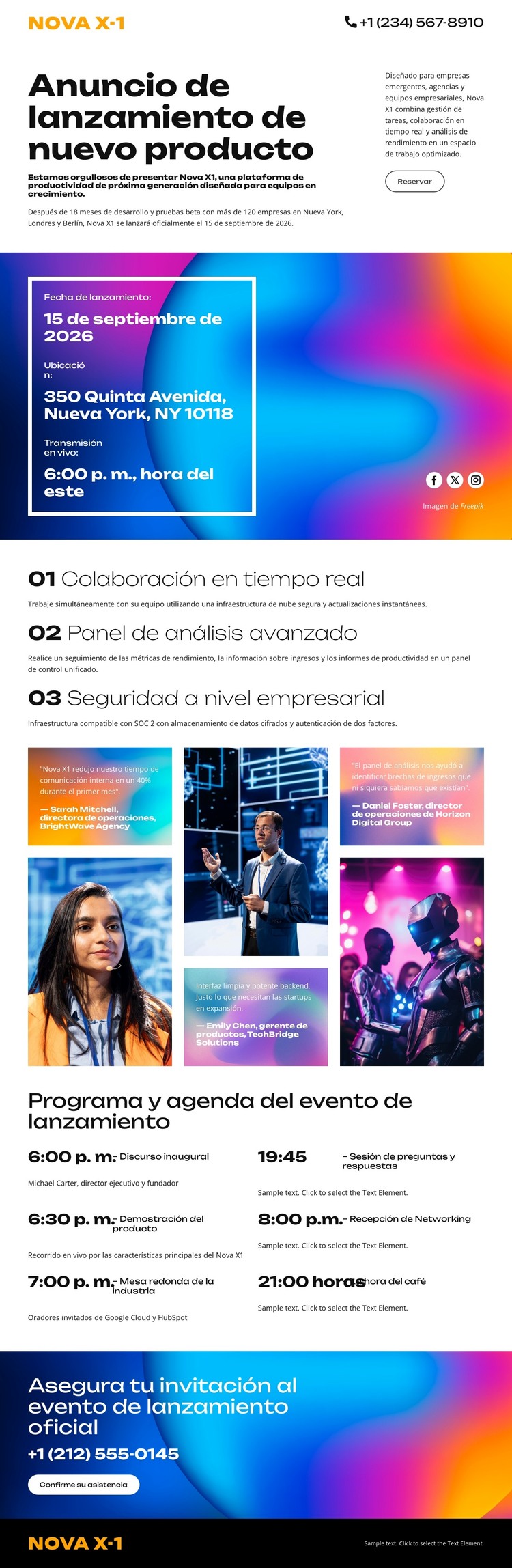 Anuncios de eventos y empresas Plantilla HTML