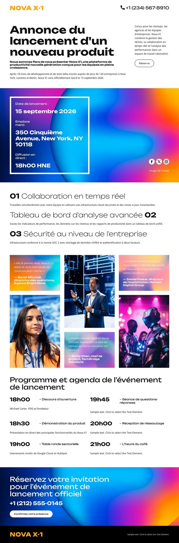 Annonces d'événements et d'entreprises Modèle