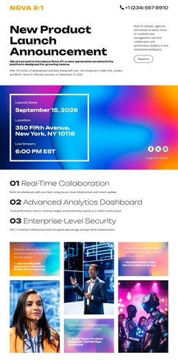 Announcement HTML5 Templates | Nicepage