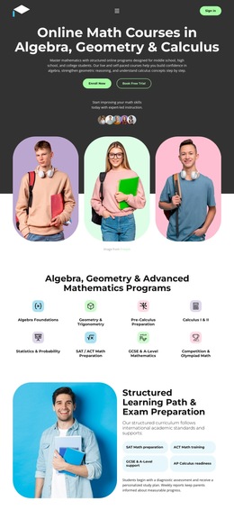 Professional Math Education HTML5 Templates