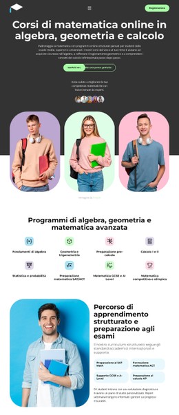 Layout CSS Gratuito Per Formazione Professionale In Matematica