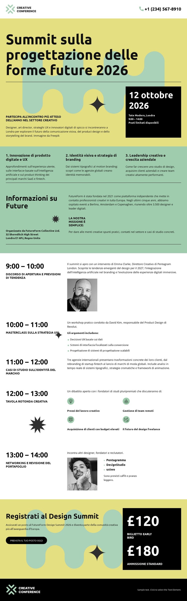 Evento del vertice creativo Modello HTML