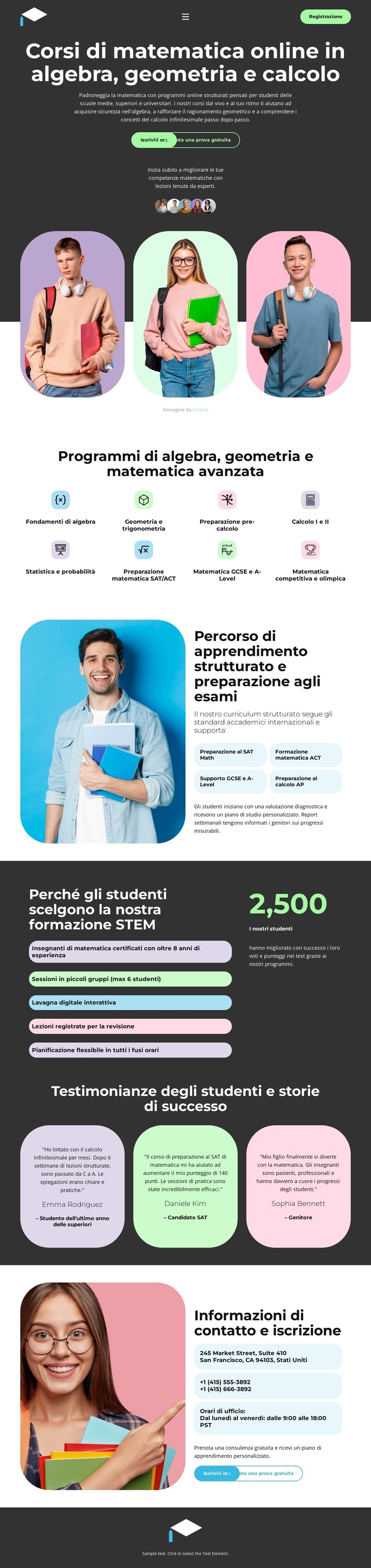 Formazione professionale in matematica Tema WordPress