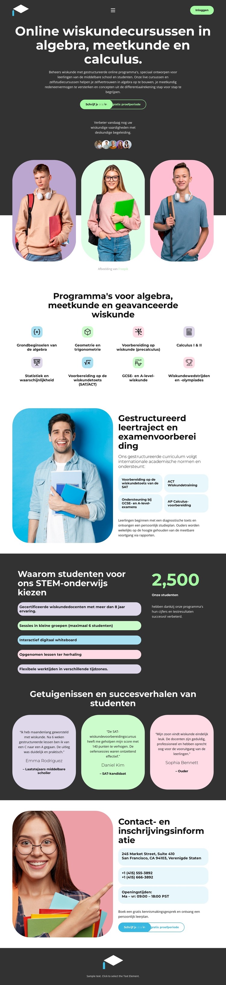 Professioneel wiskundeonderwijs HTML-sjabloon