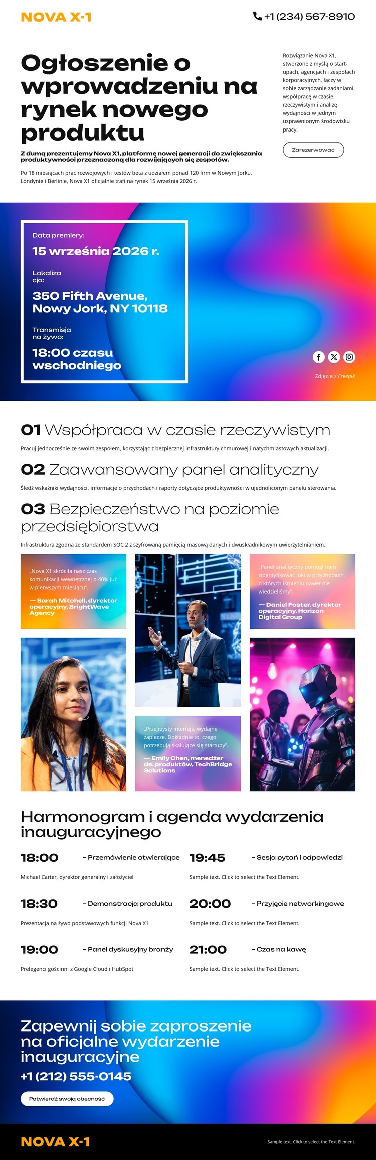 Wydarzenia i ogłoszenia korporacyjne Szablon CSS