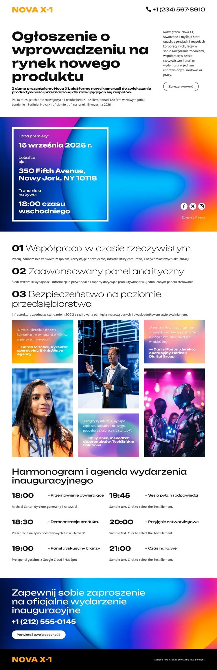 Wydarzenia i ogłoszenia korporacyjne Szablon HTML