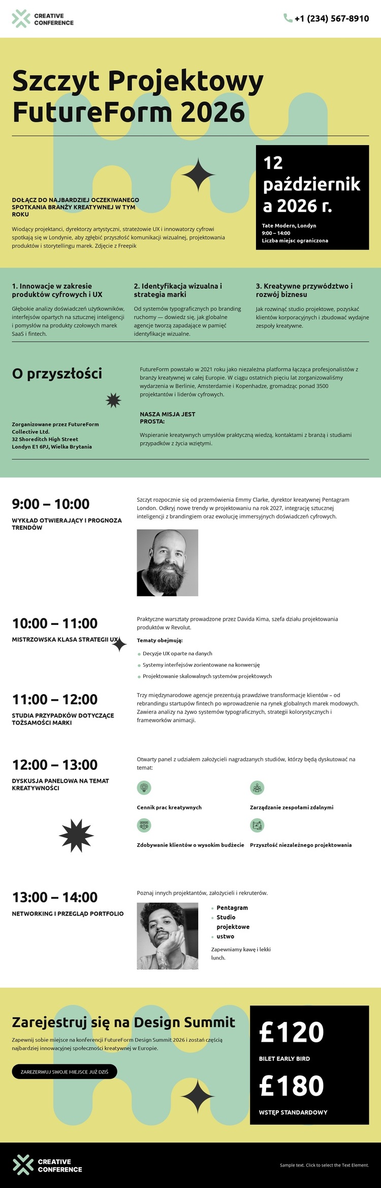 Wydarzenie Szczytu Kreatywnego Szablon witryny sieci Web