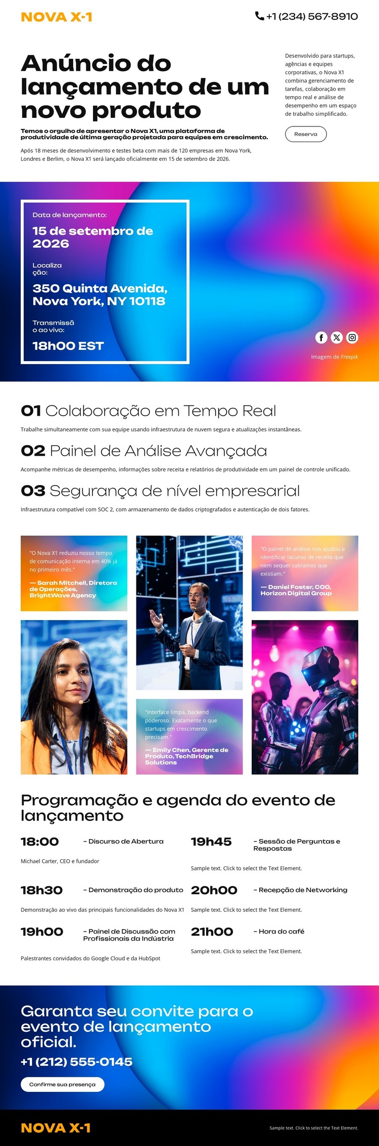 Anúncio de evento e corporativo Modelo HTML