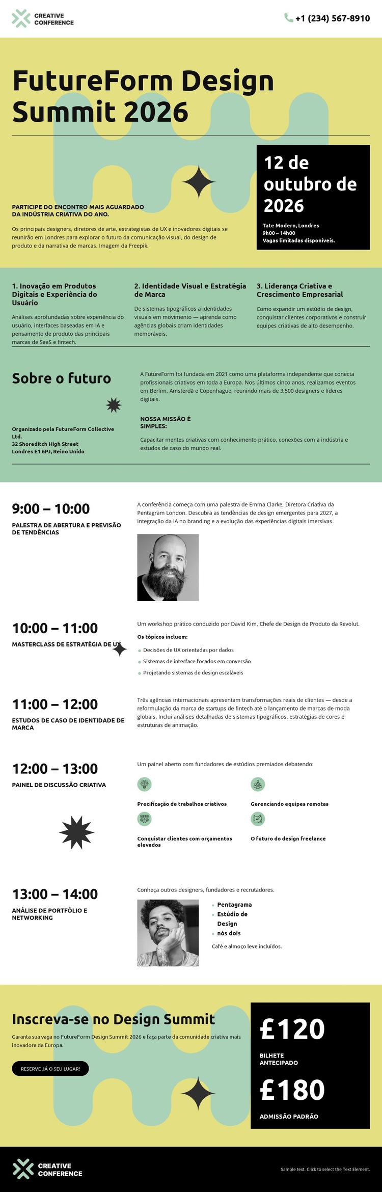 Evento Creative Summit Modelo de site