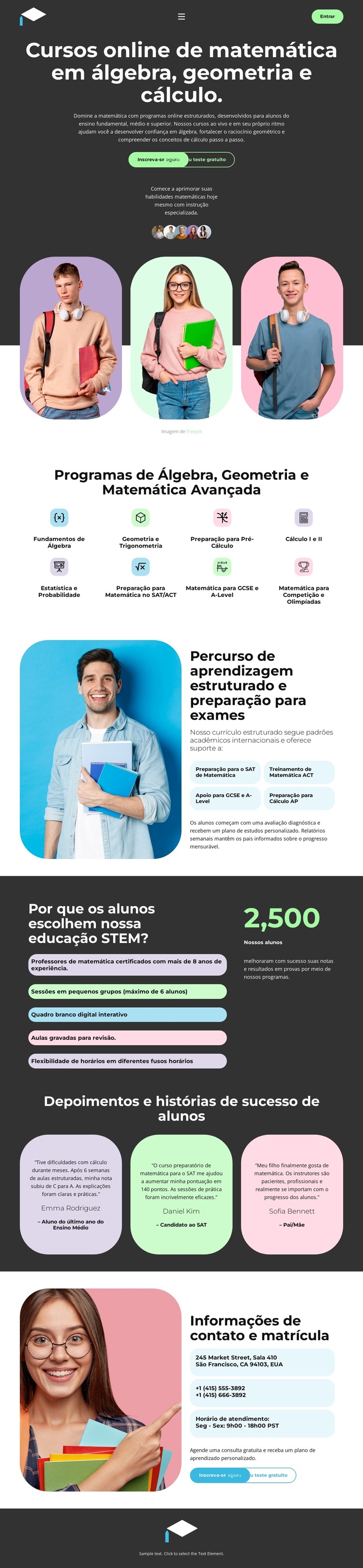 Educação Matemática Profissional Modelo de site
