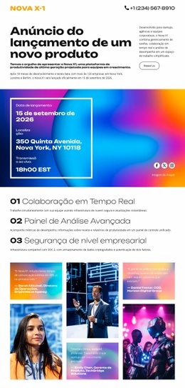 Anúncio de evento e corporativo Landing Pages