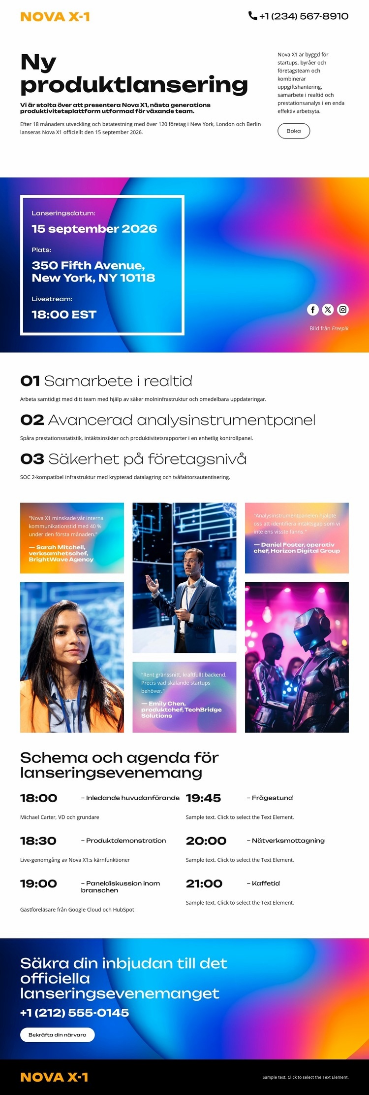 Evenemang och företagsmeddelande HTML-mall