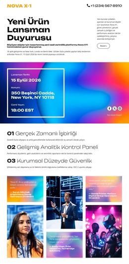 Etkinlik Ve Kurumsal Duyuru Için Duyarlı HTML