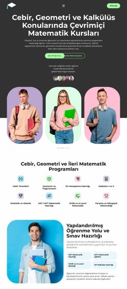 Profesyonel Matematik Eğitimi Tek Sayfa Şablonları