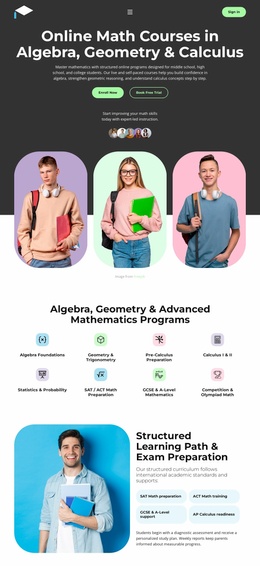 Professional Math Education Website Templates